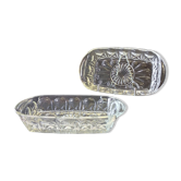 2 transparent glass ramekins with handles in very good condition.