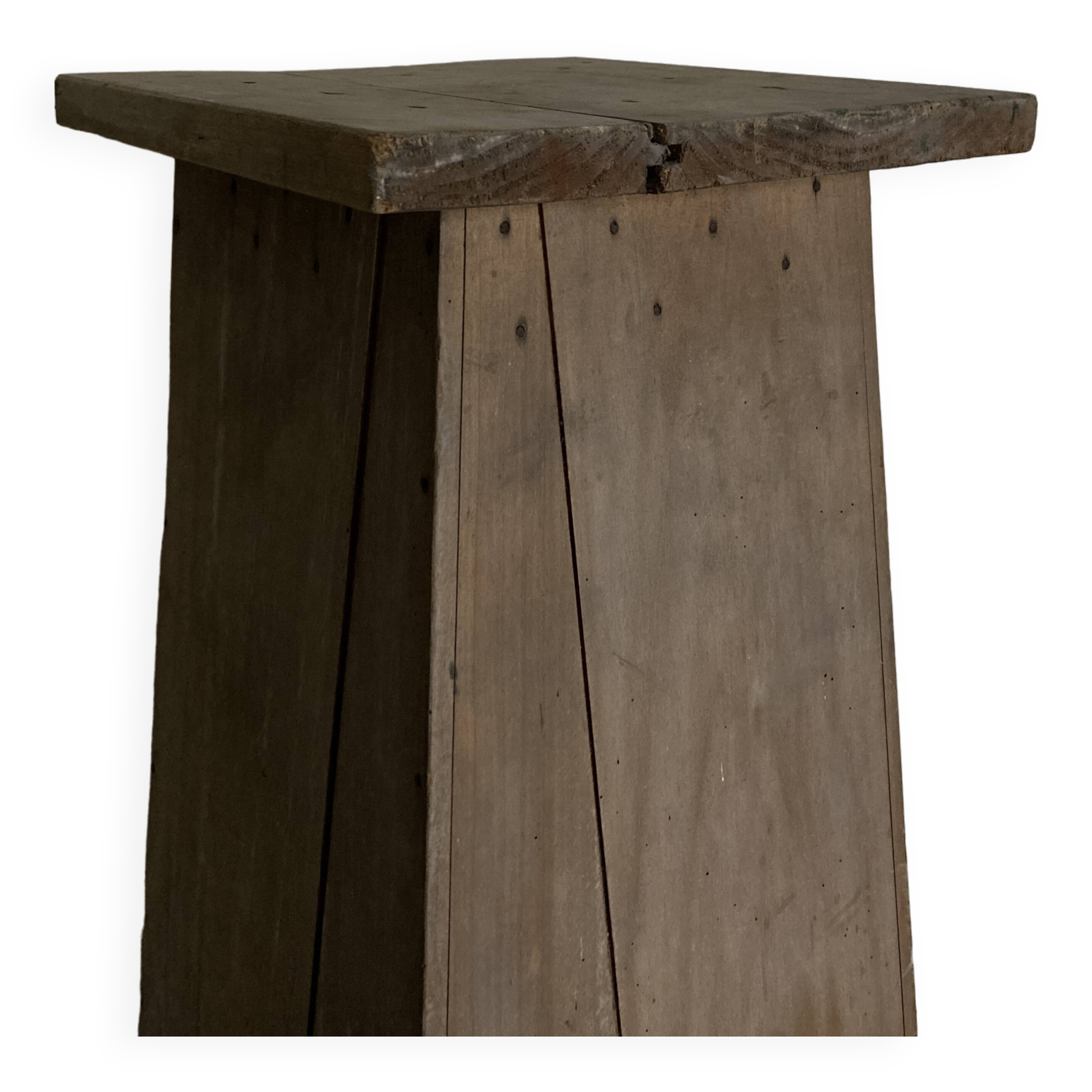 Sellette d'atelier ancienne néo-classique en bois lavé