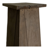 Old neo-classical workshop stool in washed wood h130cm
