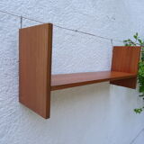 Pair of teak wall shelves