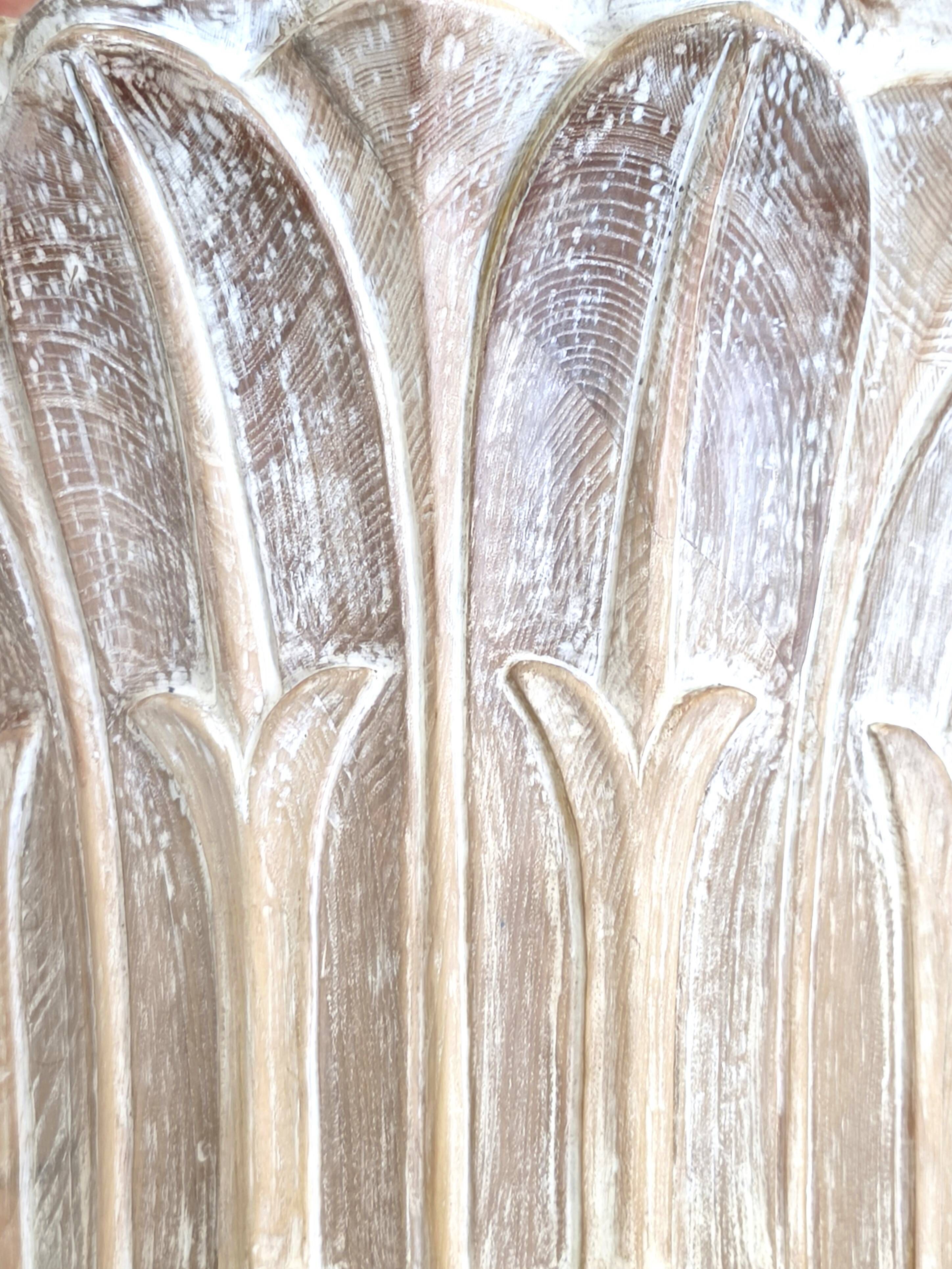 Italian dining table in carved oak with a glass top, vintage.