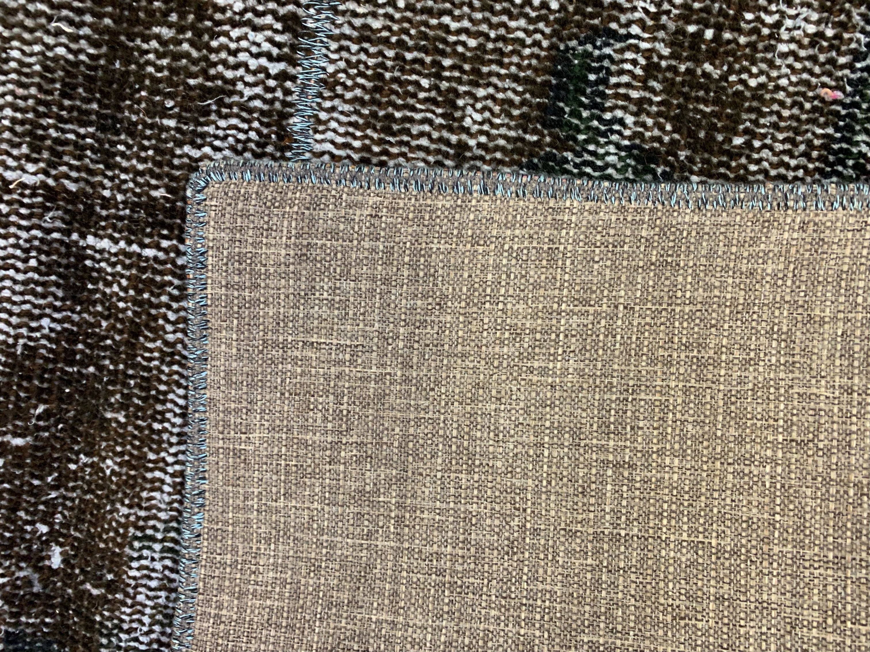 Distressed vintage turkish patchwork rug 217x151 cm wool medium