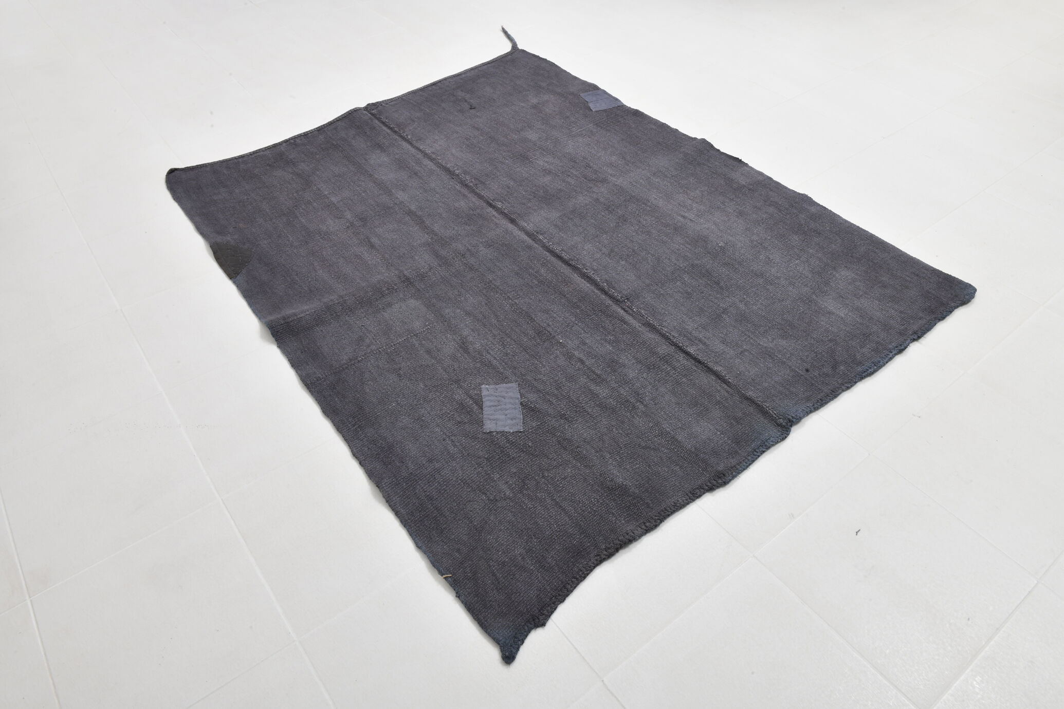 Patchy handmade hemp rug, 164x204cm