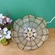 Vintage pendant light in mother-of-pearl and brass.