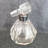 Antique liqueur set, decanter and 6 thick cut crystal glasses