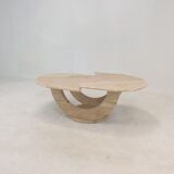 Italian travertine coffee table, 1980s