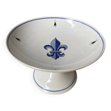 Compotier en faïence fleur de lys signé Henriot