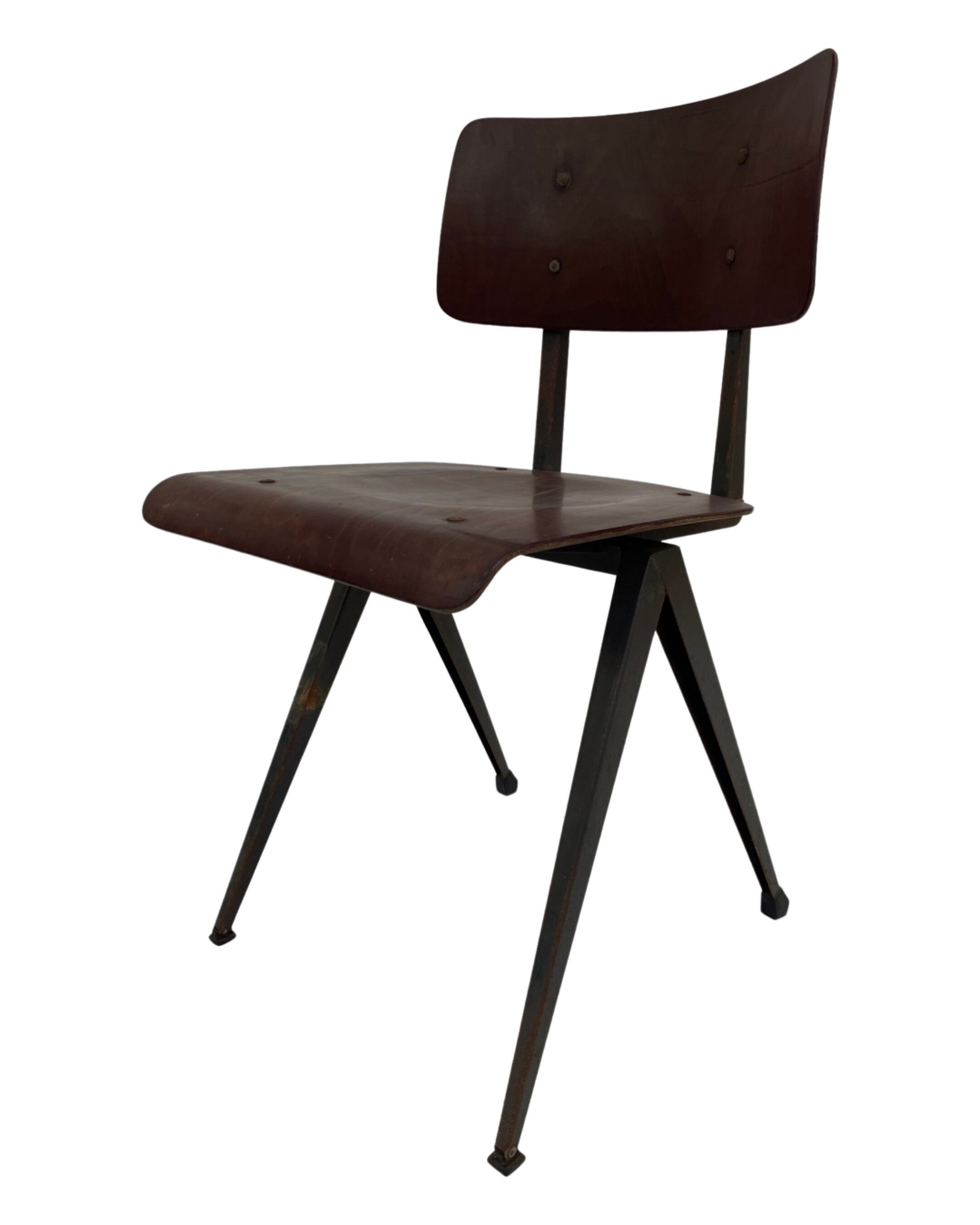 Chaise industrielle Galvanitas S16 Pagholz Pays-Bas 60's
