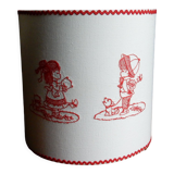 Wall lamp childish red embroidery 80s