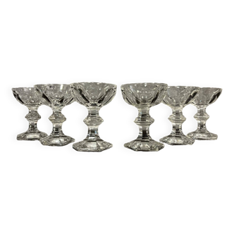 Service of 6 large BACCARAT crystal bowls of the famous HARCOURT model - 19th century (A)