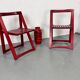 Mid-century Italian red foldable chairs by Aldo Jacober for Bazzani, 1960s, set of 2