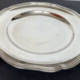 Round silver metal dish