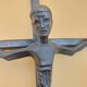 Bronze and wrought iron crucifix Christ Jesus unsigned