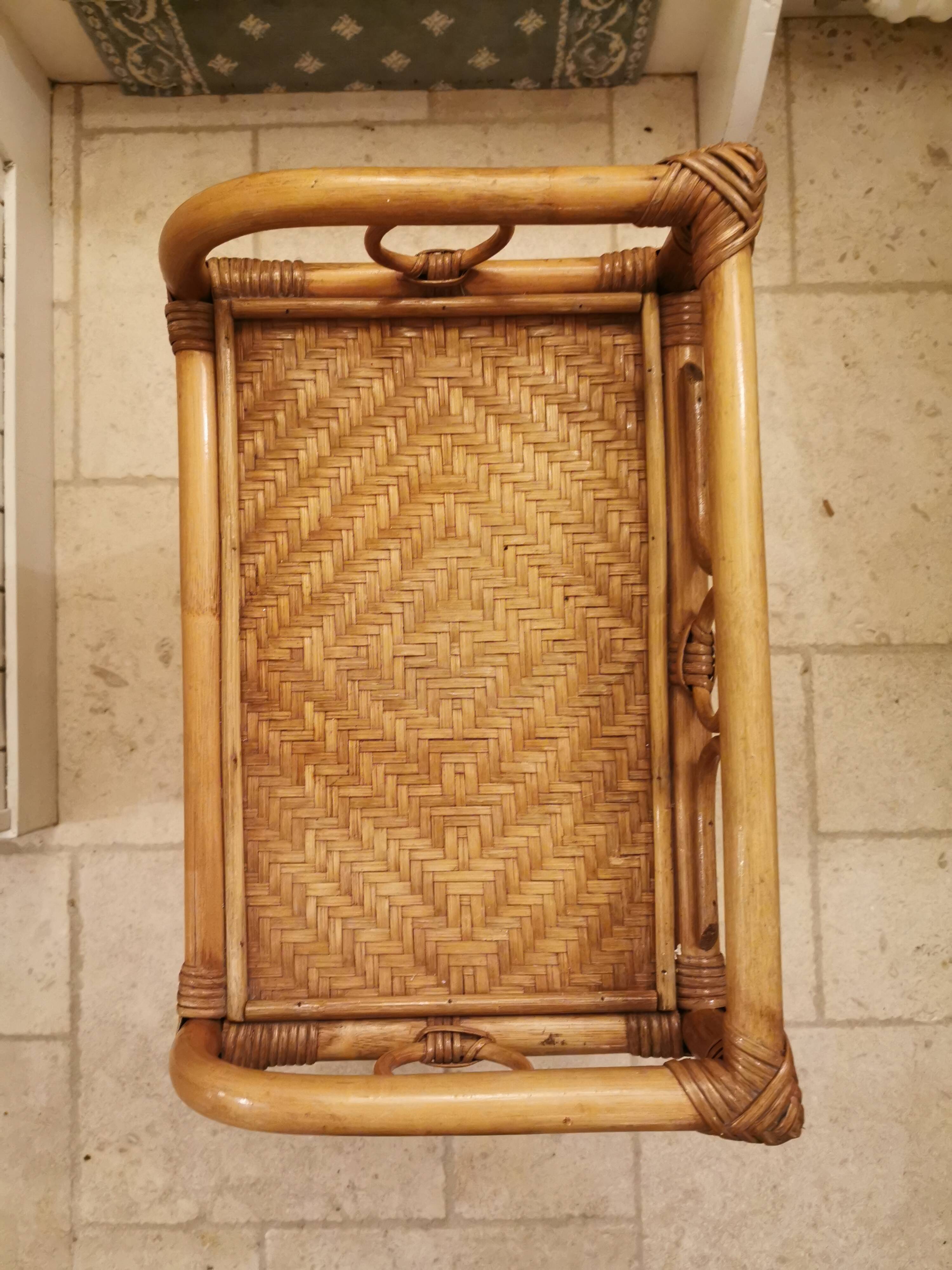 Bamboo and rattan bedside