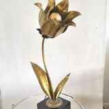 Tulip flower lamp in brass design 60s - 70s