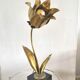 Tulip flower lamp in brass design 60s - 70s