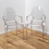 Pair of Louis Ghost chairs, Philippe Starck