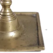 17th-century Spanish brass candlestick with square base