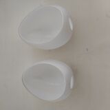Lot de 2 demi-globes en opaline formeoeuf