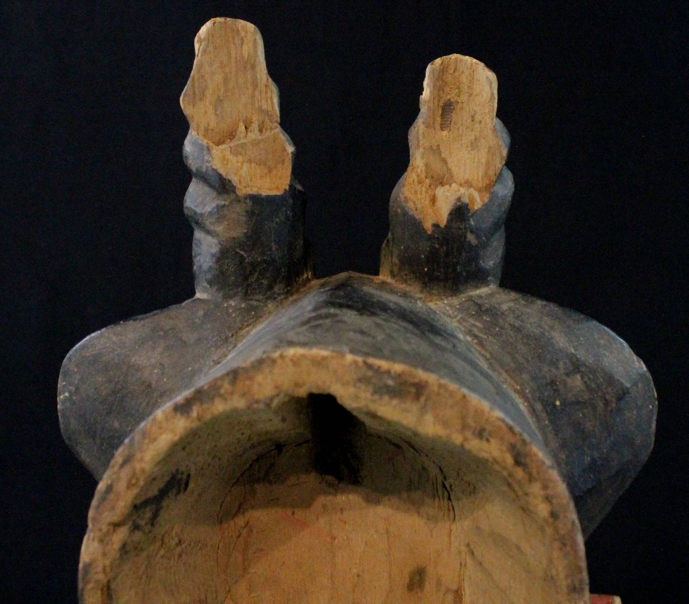 Art Africain - Authentique Masque Passeport de Protection Baoulé - 27 cm