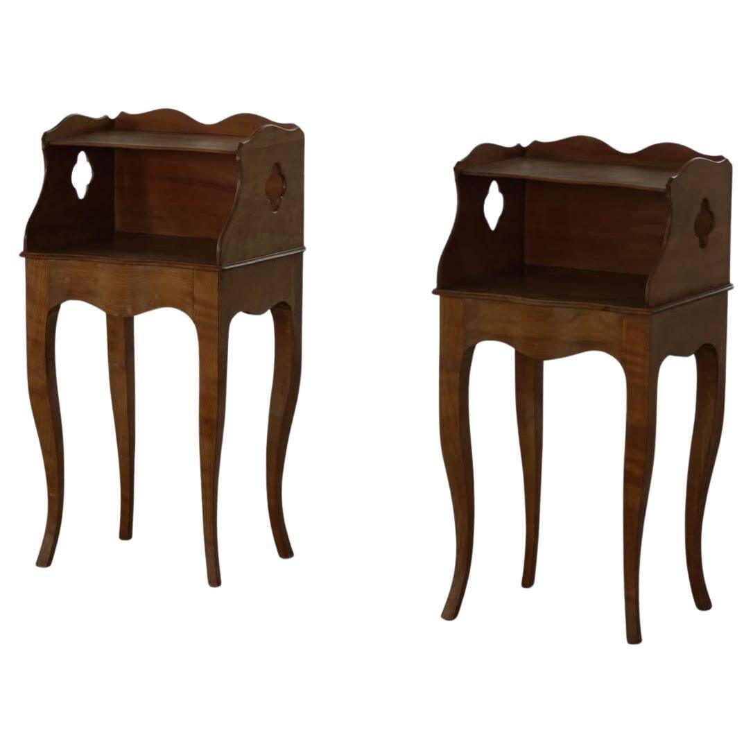 Modern Danish, An Elegant Pair of Walnut Bedside Tables, 1940s