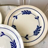 set of 5 dessert plates in Terre de Fer Salins model Jenny early 20th century
