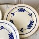 set of 5 dessert plates in Terre de Fer Salins model Jenny early 20th century