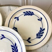 set of 5 dessert plates in Terre de Fer Salins model Jenny early 20th century
