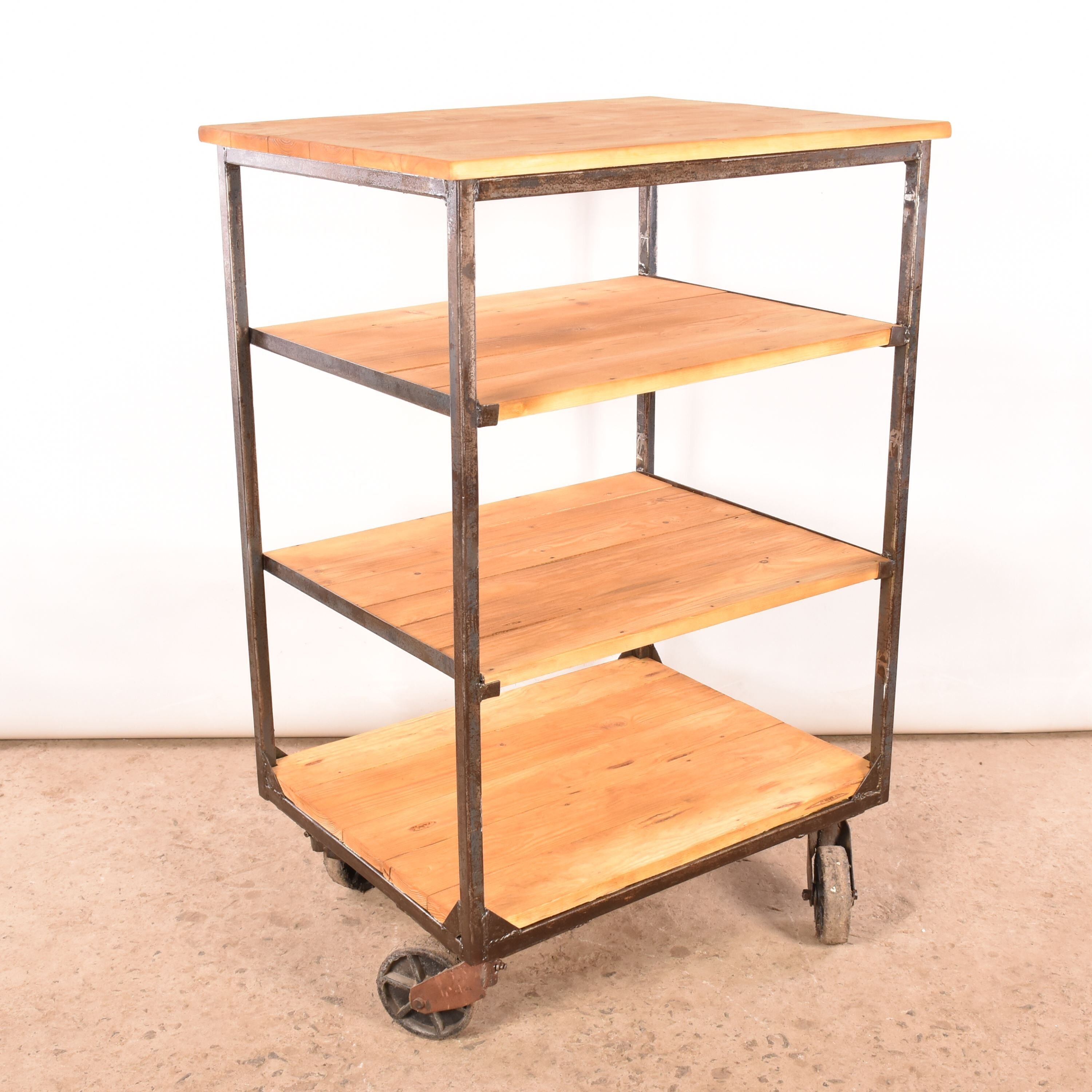 Industrial trolley cart shelving unit