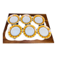 6 Sunflower dinner plates by Digoin Sarreguemines, vintage
