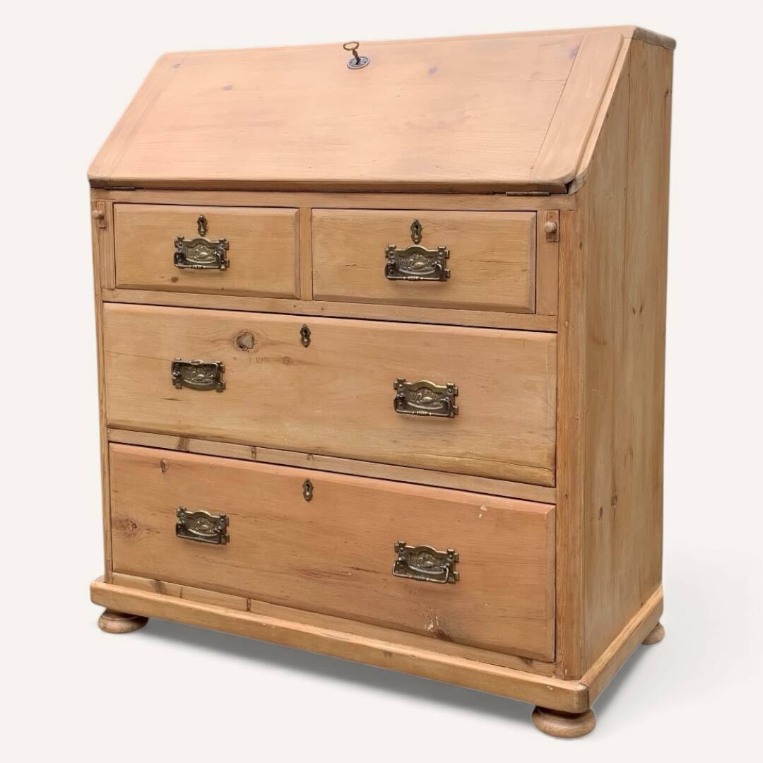 Commode, English slant-front desk, 19th century.