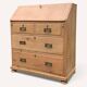 Commode, English slant-front desk, 19th century.