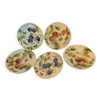 5 assiettes St Clément barbotine