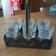 6 verres à pied en verre taillé
