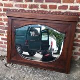 Beveled wooden mirror