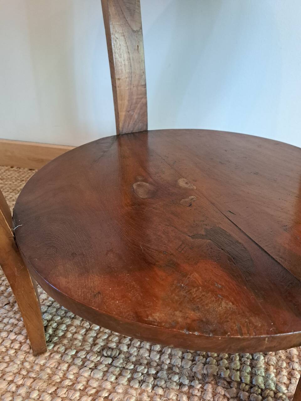 Art deco style solid wood double top side table
