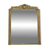 Miroir de cheminée Napoléon III 150,5/120cm, doré à la feuille d’or