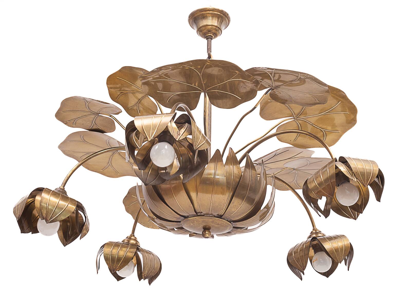 Lustre nénuphar 10 feux Maison Jansen