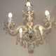 French Vintage  5 Light Barley Twist Glass and Crystal Chandelier