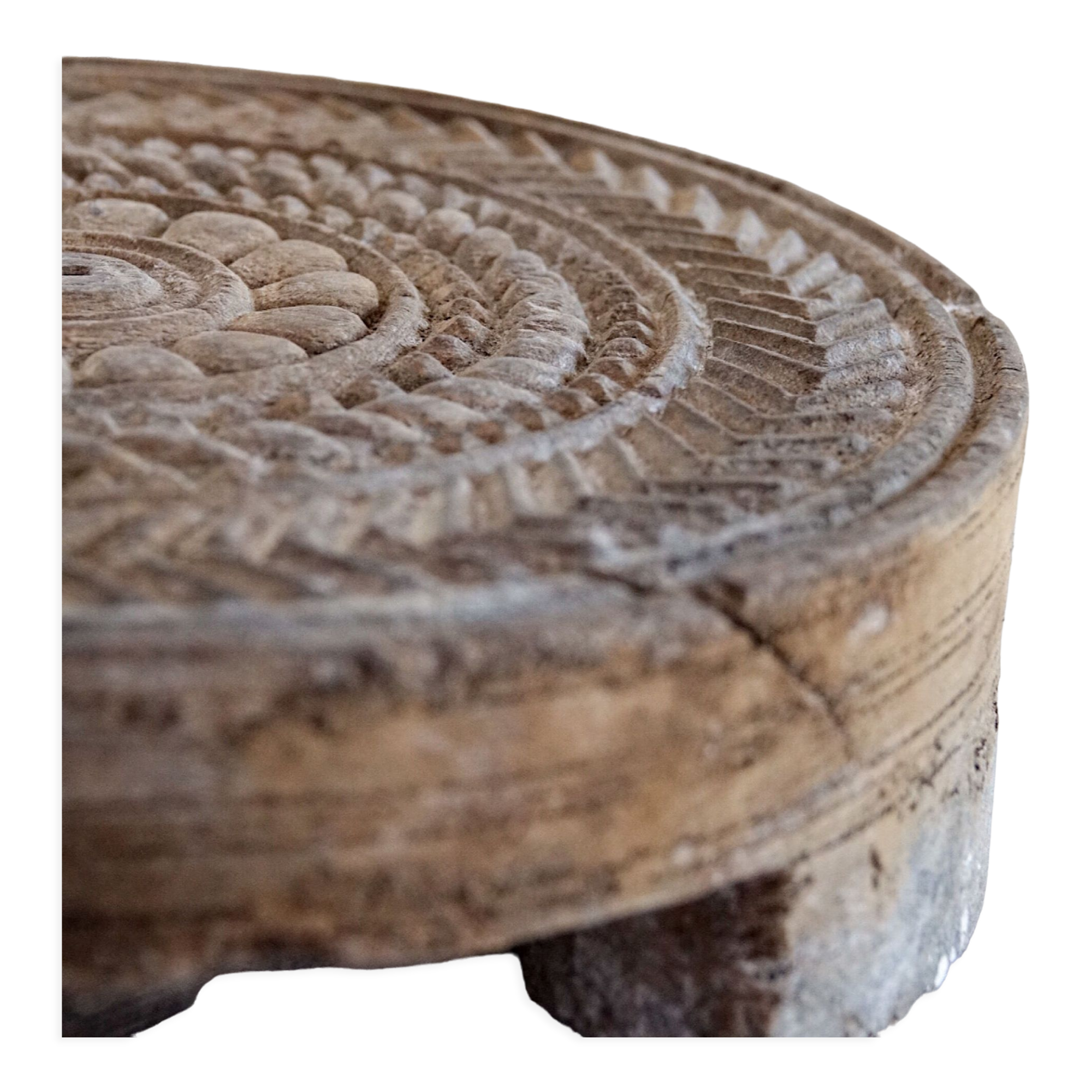 Carved wooden chapatis board