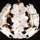 Set of 2 Murano Spherical Chandelier Full of White Flowers, 1980s