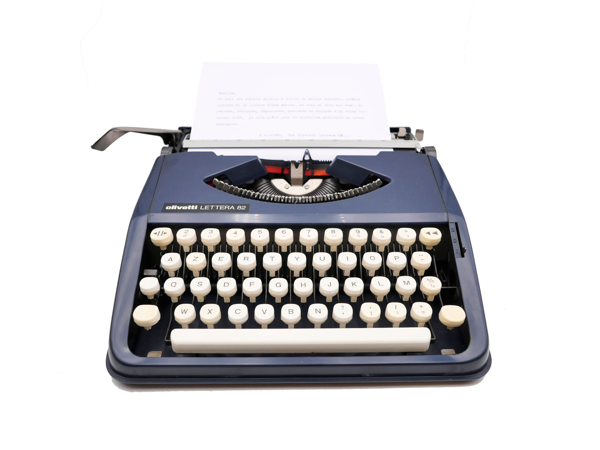 Typewriter Olivetti Lettera 82 Blue revised ribbon new