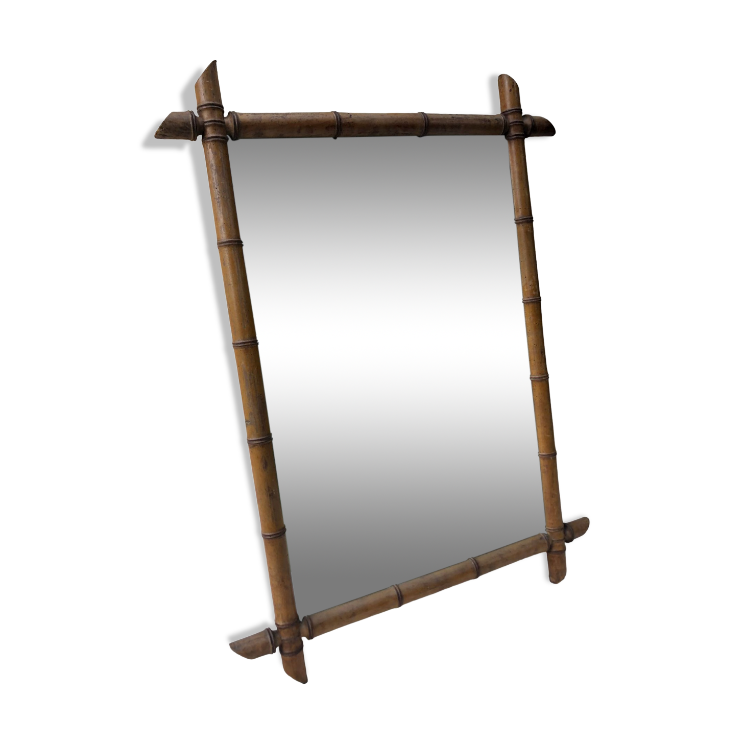 Rectangle bamboo mirror 70x50cm