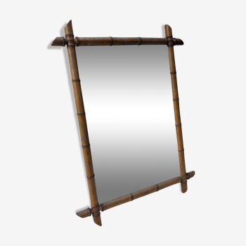 Rectangle bamboo mirror 70x50cm