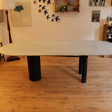Large marble dining table, 1980s