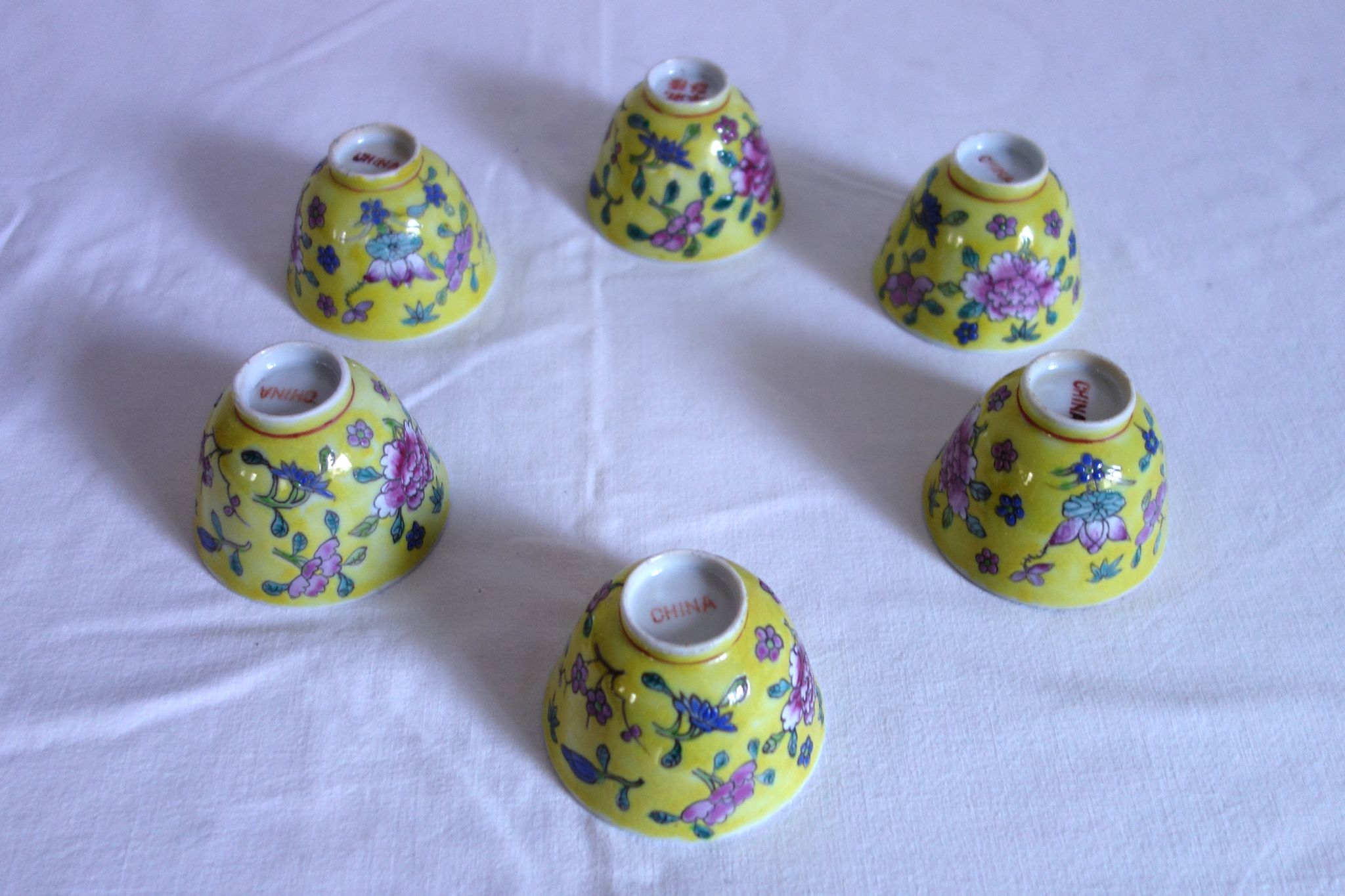 6 tasses à thé vintage, Chine
