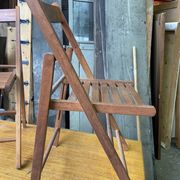 Paire de chaises terrasse pliable bois vintage
