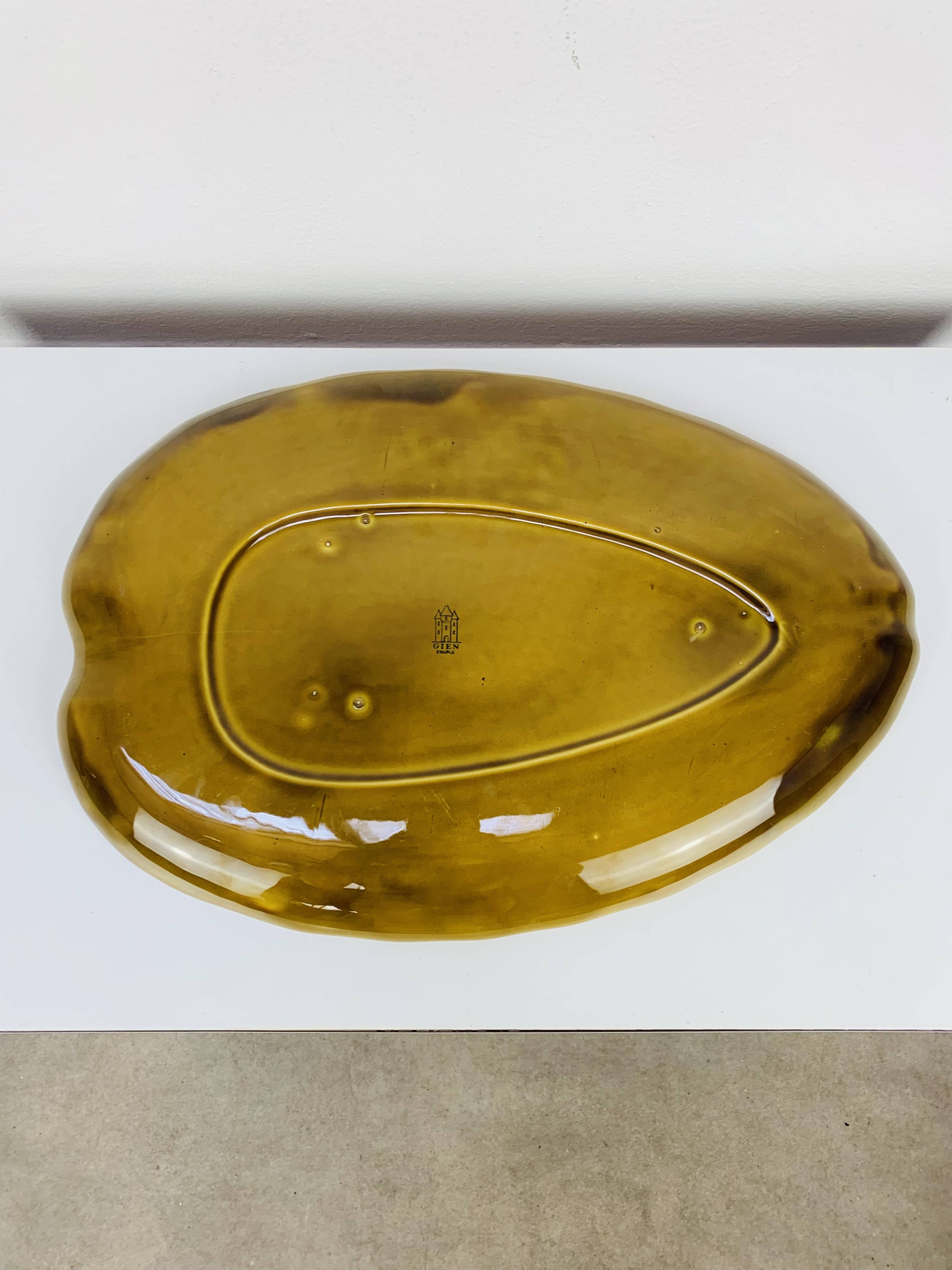 Gien Water Lily Dish, vintage ceramic