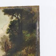 Huile sur panneau "Berger avec ses moutons", XIXème s.