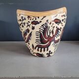 Terracotta and patterned canvas planter